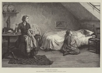 Viuda y huérfana, exhibida en la Real Academia